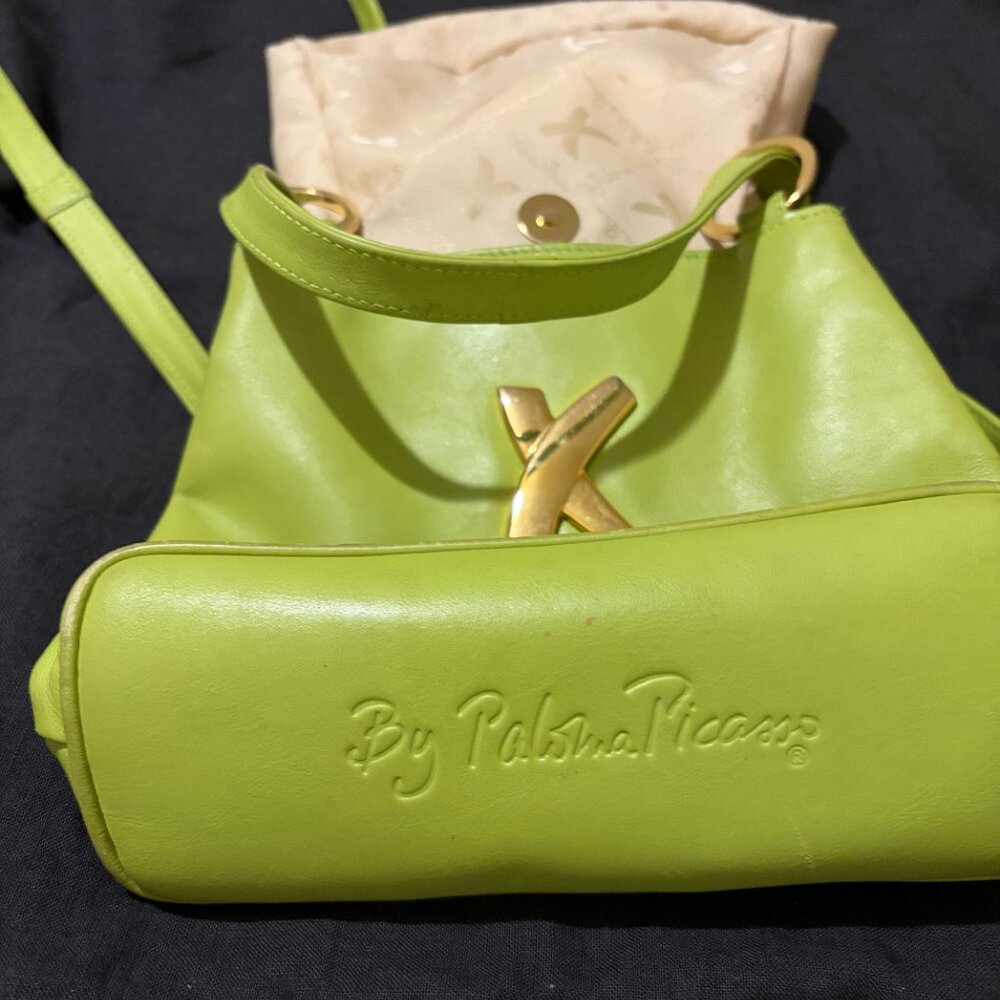 Paloma Paloma Leather bag, Apple Green leather with gold X - Picture 3 of 3